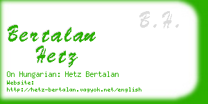 bertalan hetz business card